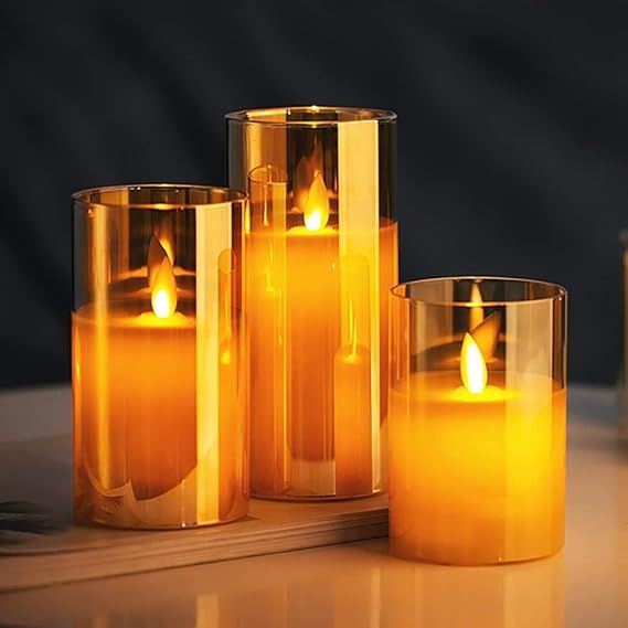 LED Flameless Candles - Pack of 3