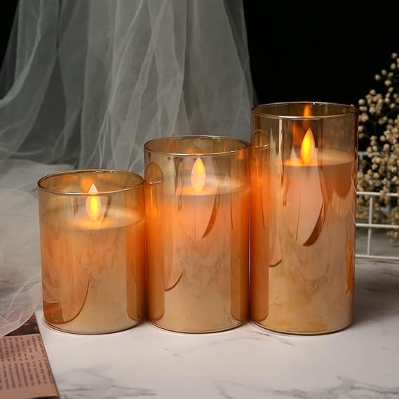 LED Flameless Candles - Pack of 3