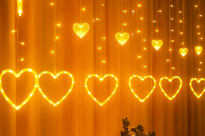 Heart-Shaped LED Curtain Lights Fairy Lights String Lights