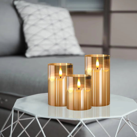 LED Flameless Candles - Pack of 3