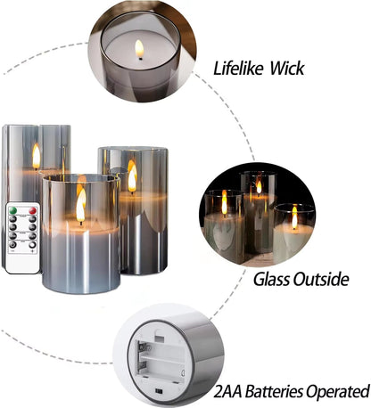 LED Flameless Candles - Pack of 3