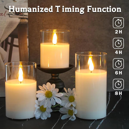 LED Flameless Candles - Pack of 3