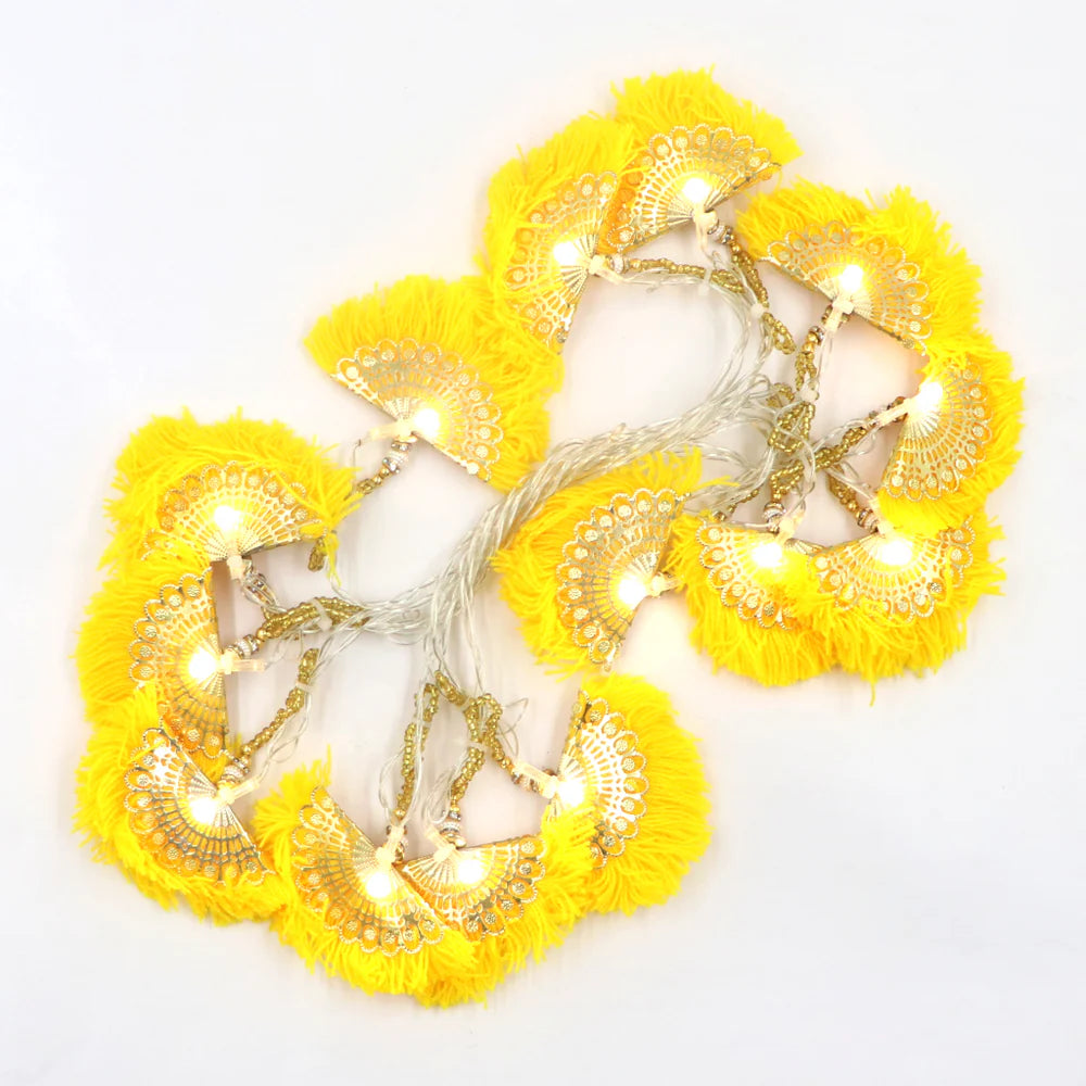 Yellow Thread Fan Pankha 14 LED String Fairy Lights