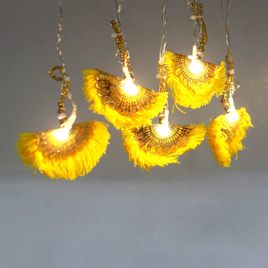 Yellow Thread Fan Pankha 14 LED String Fairy Lights